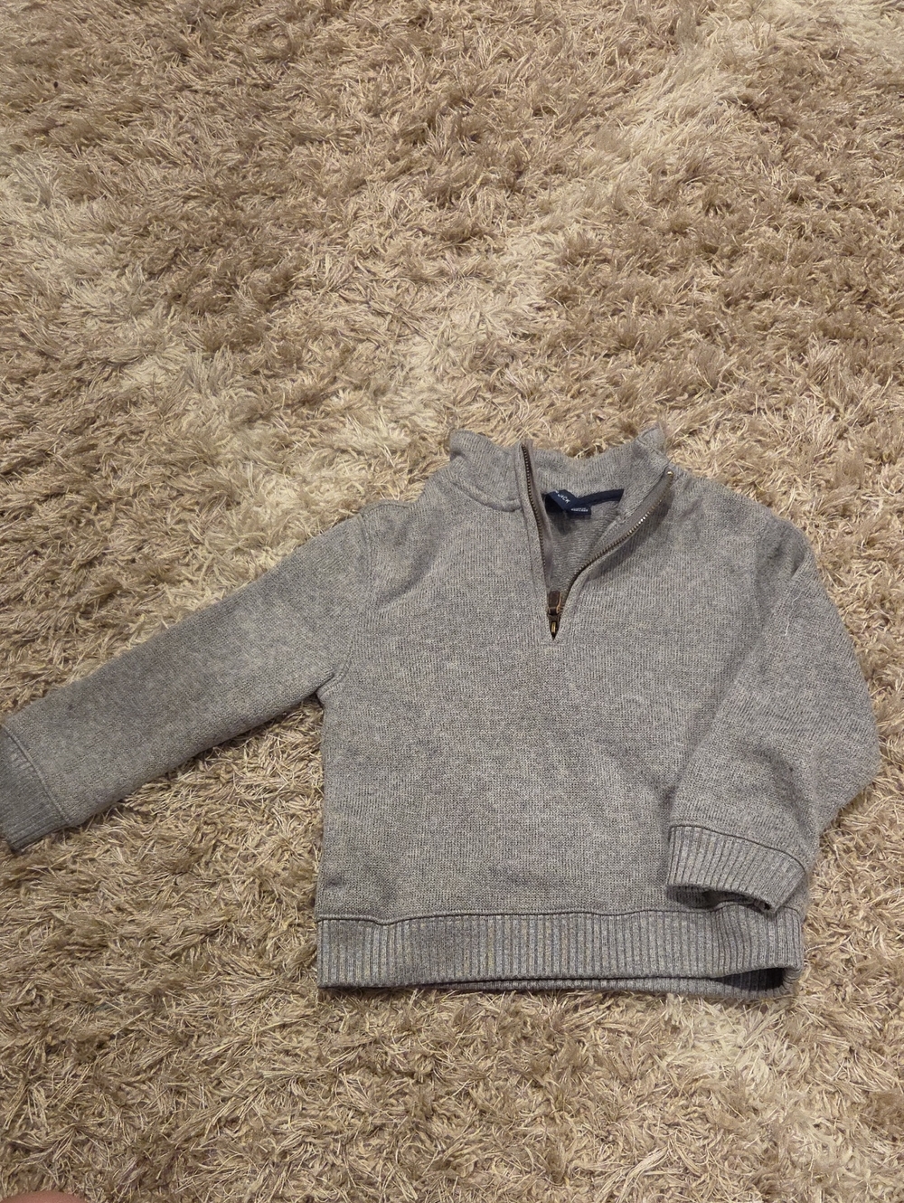 Janie and Jack Boys' Heather Gray Half-Zip Sweater